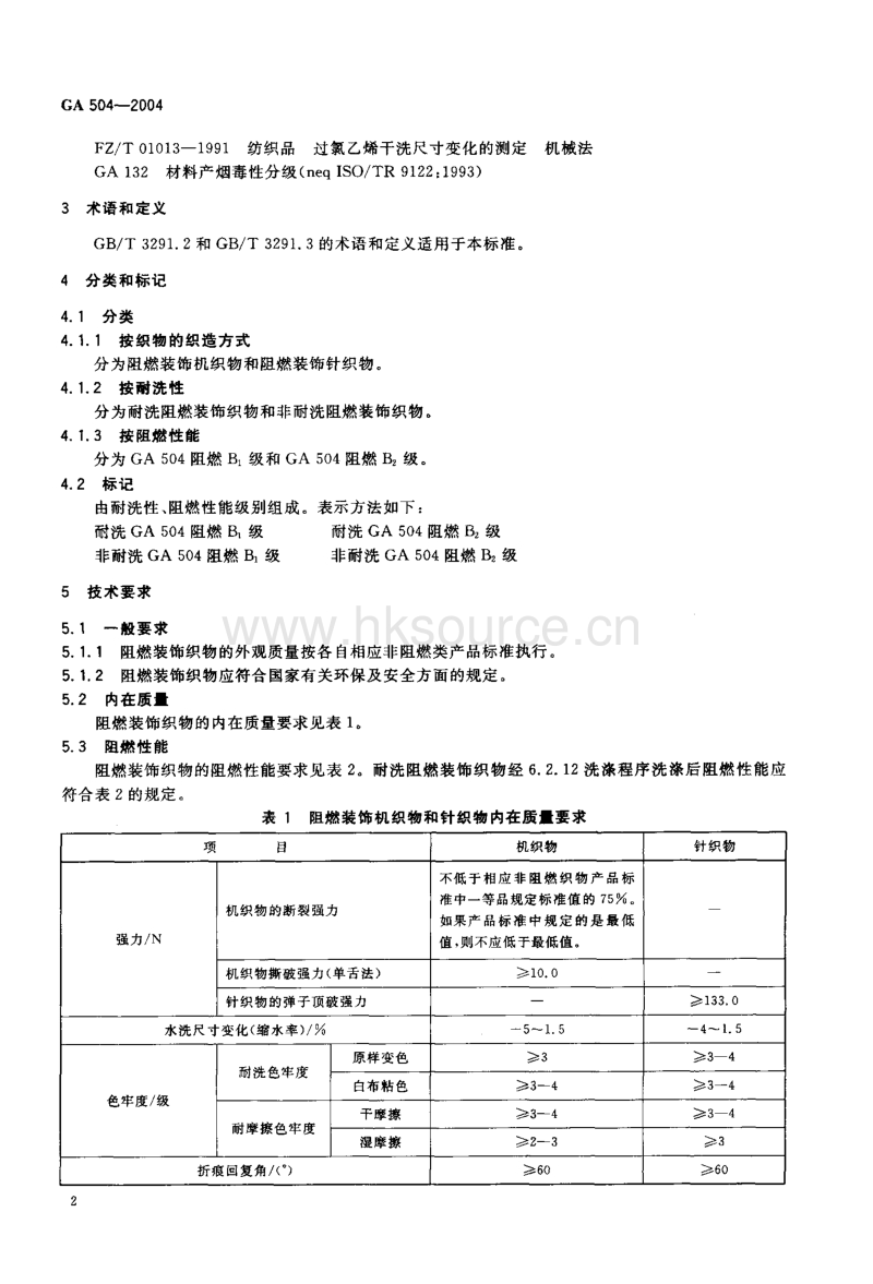 GA 504-2004 阻燃装饰织物.pdf_第4页