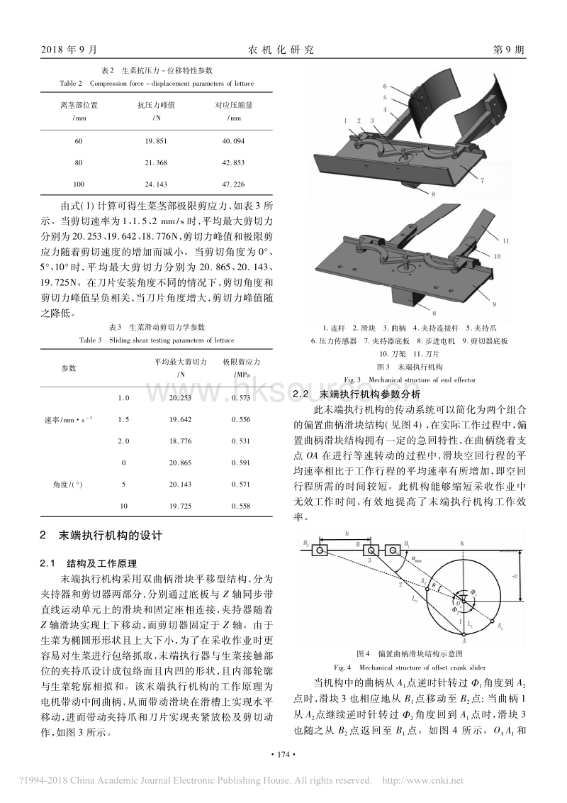 植物工厂生菜采收末端执行机构设计与试验_第3页