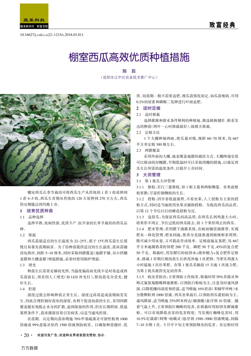 棚室西瓜高效优质种植措施.pdf_第1页