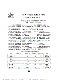 冬枣日光温室促成栽培规范化生产技术