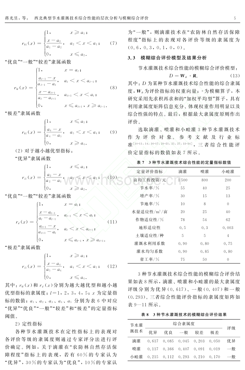 西北典型节水灌溉技术综合性能的层次分析与模糊综合评价.pdf_第5页