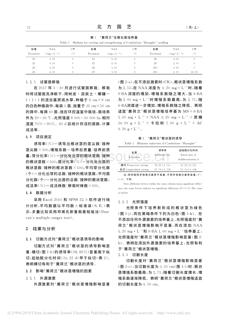 有性三倍体杂交兰‘黄荷兰’的快速繁殖_第4页