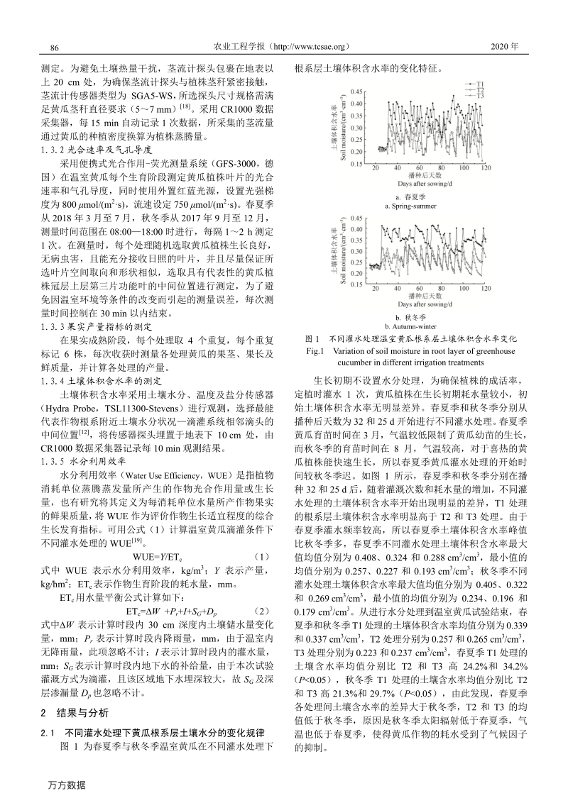 温室滴灌黄瓜产量和水分利用效率对水分胁迫的响应.pdf_第3页