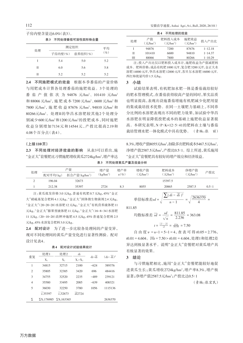 怀远县番茄施用有机肥加水溶肥效果研究.pdf_第2页