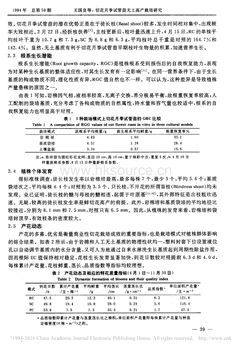 切花月季试管苗无土高产栽培研究_王国良.pdf_第3页