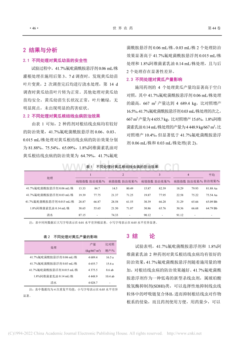 41.7%氟吡菌酰胺悬浮剂对黄瓜根结线虫病的防治效果.pdf_第3页