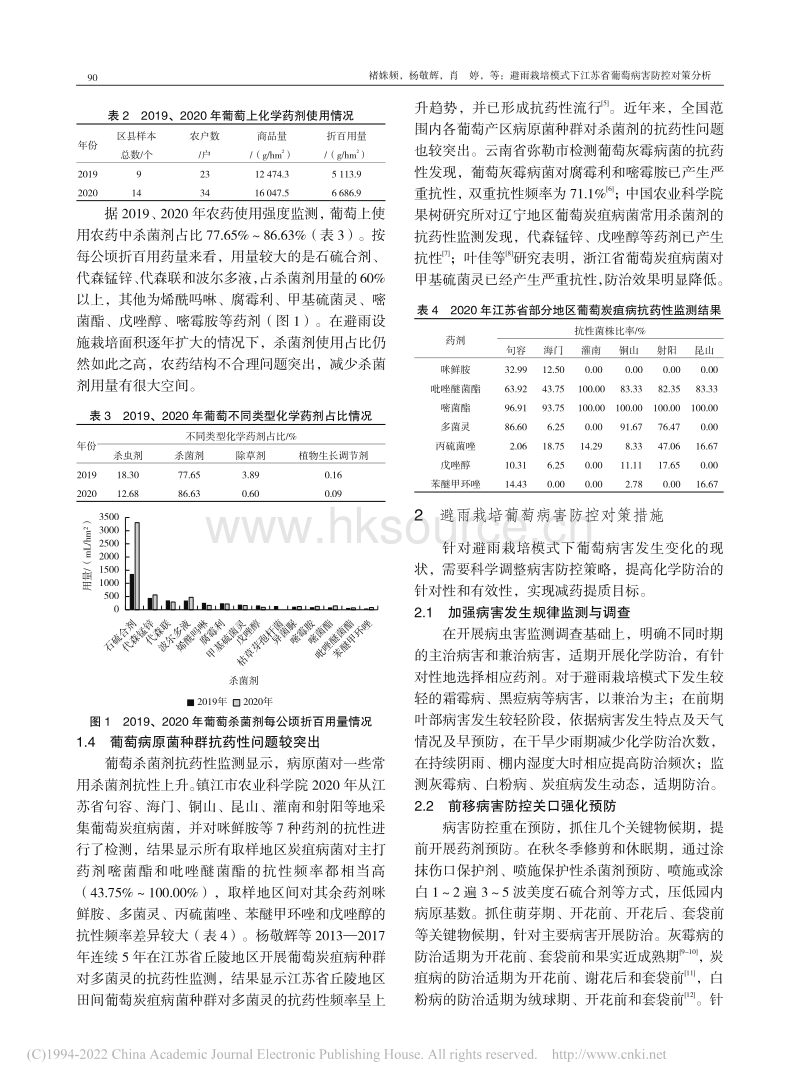 避雨栽培模式下江苏省葡萄病害防控对策分析.pdf_第2页