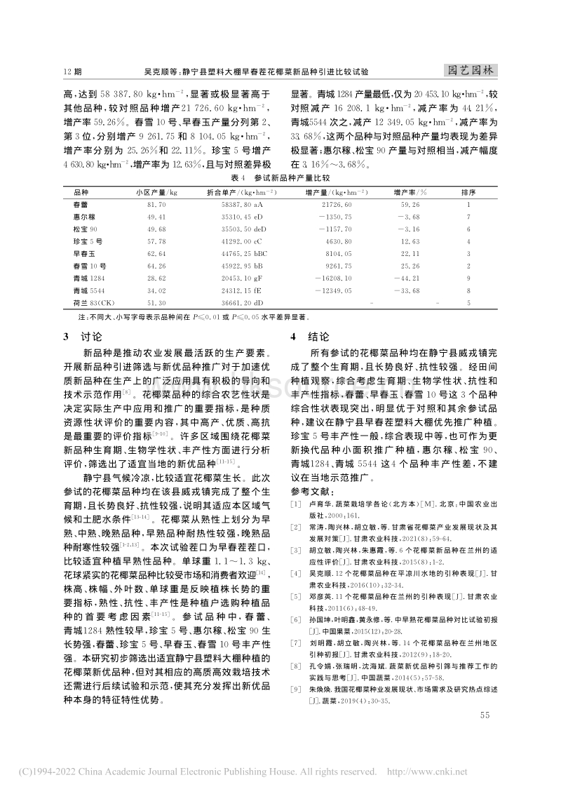 静宁县塑料大棚早春茬花椰菜新品种引进比较试验_吴克顺.pdf_第3页