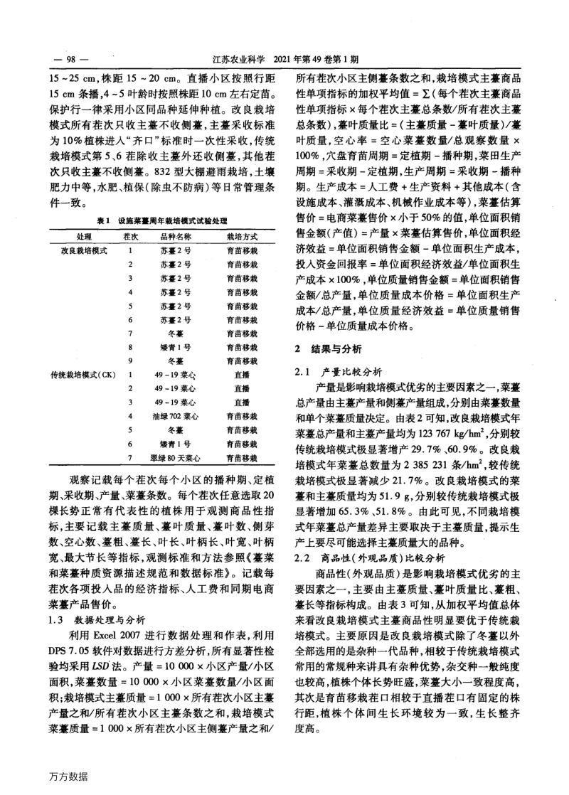 设施菜薹周年栽培模式比较试验.pdf_第2页