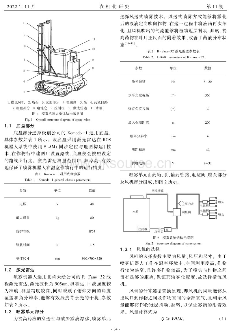 基于LiDAR的温室对靶喷雾机器人的设计与试验.pdf_第2页