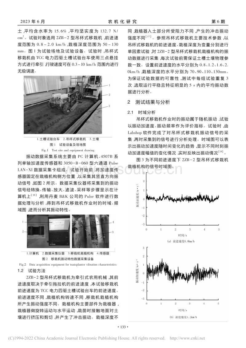 吊杯式移栽机振动特性分析及对孔穴参数的影响.pdf_第2页