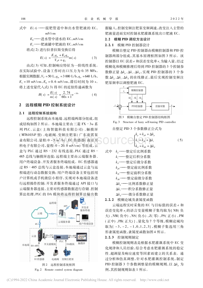 水肥一体机肥液电导率远程模糊PID控制策略.pdf_第3页