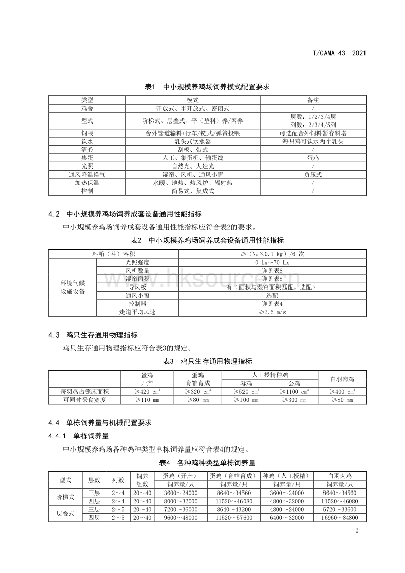 TCAMA 43-2021 中小规模养鸡场成套设备基本配置.pdf_第4页