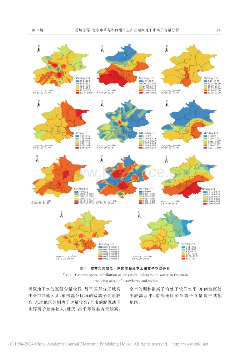 北京市草莓和西甜瓜主产区灌溉地下水离子含量分析_岳焕芳.pdf_第4页